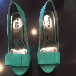 Teal color heels